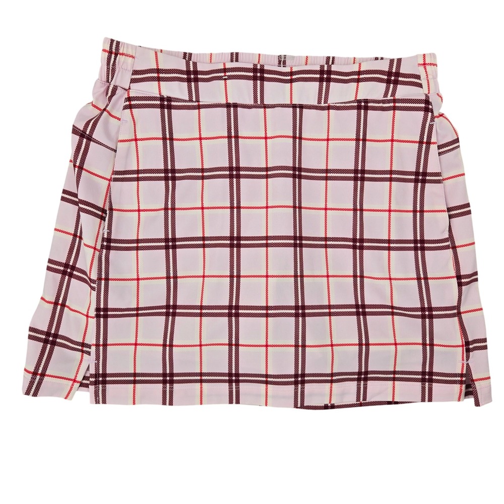 Lady Hagen Medium Plaid Golf Skort Womens Pink Burgundy Preppy Activewear